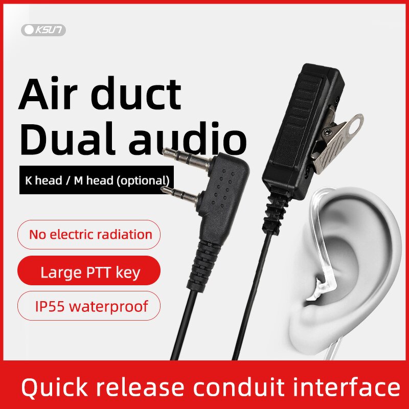 Headset Manufacturer - Air Acoustic Tube Earpiece 2 Pin Mic for Baofeng 888S UV-5R UV-82