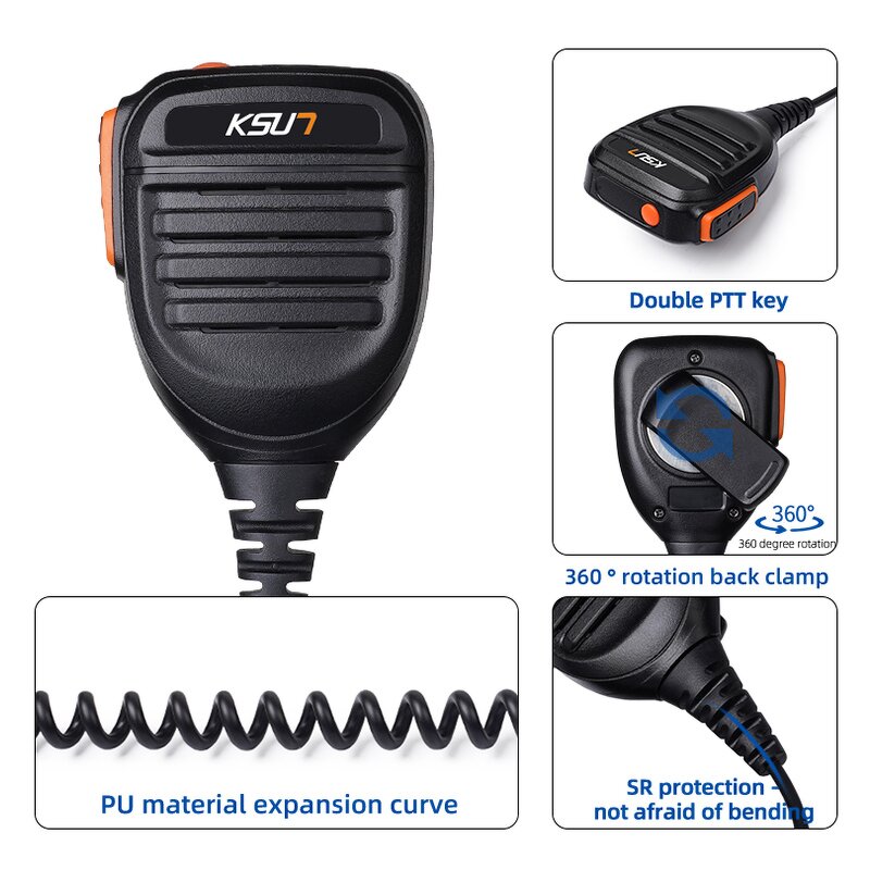 Speaker Microphone Manufacturer - KSUN KM20 Remote Waterproof for Baofeng UV-5R UV-82 888S