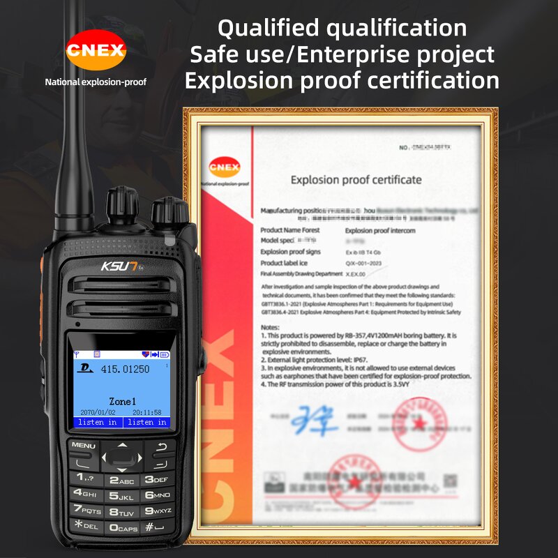 Walkie Talkie Manufacturer - KSUN DM1300(EX) CNEX DMR Professional Radio UHF VHF Dual Band