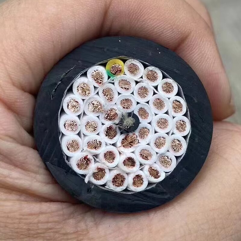 Vertical Reeling Crane Cable Manufacturer - Low Voltage PUR-Hf 0.6/1kV Copper Conductor TPE Insulation PUR Sheath Kevlar Reinforced 36X2.5mm2