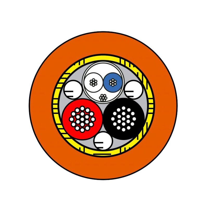 Commercial Diving Umbilical Manufacturer - Professional 4-Core Divers with Air Pneumo Communication Video Light