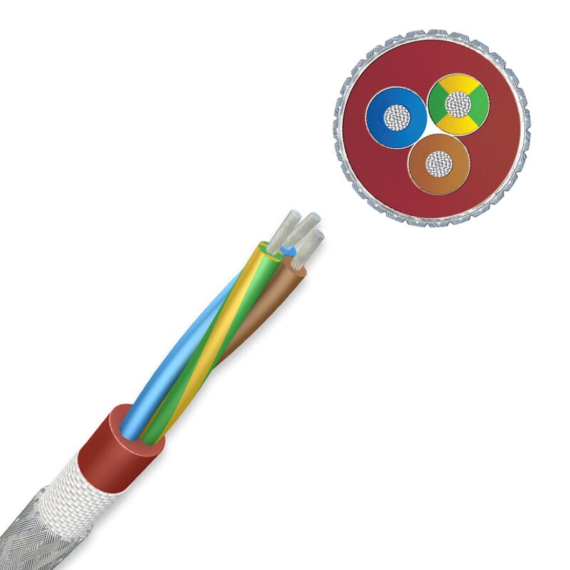 Silicone Rubber Cable Manufacturer - SIHF-GLP 300/500V Increased Temperature Resistance Galvanised Steel Wire Braid