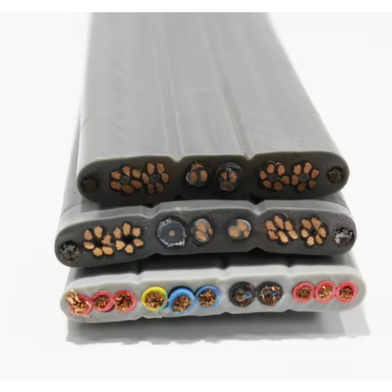 Elevator Traveling Cable Manufacturer - 450/750V 24x0.75mm2 12x0.75mm2 CU/PVC/PVC Flat Flexible Lifting