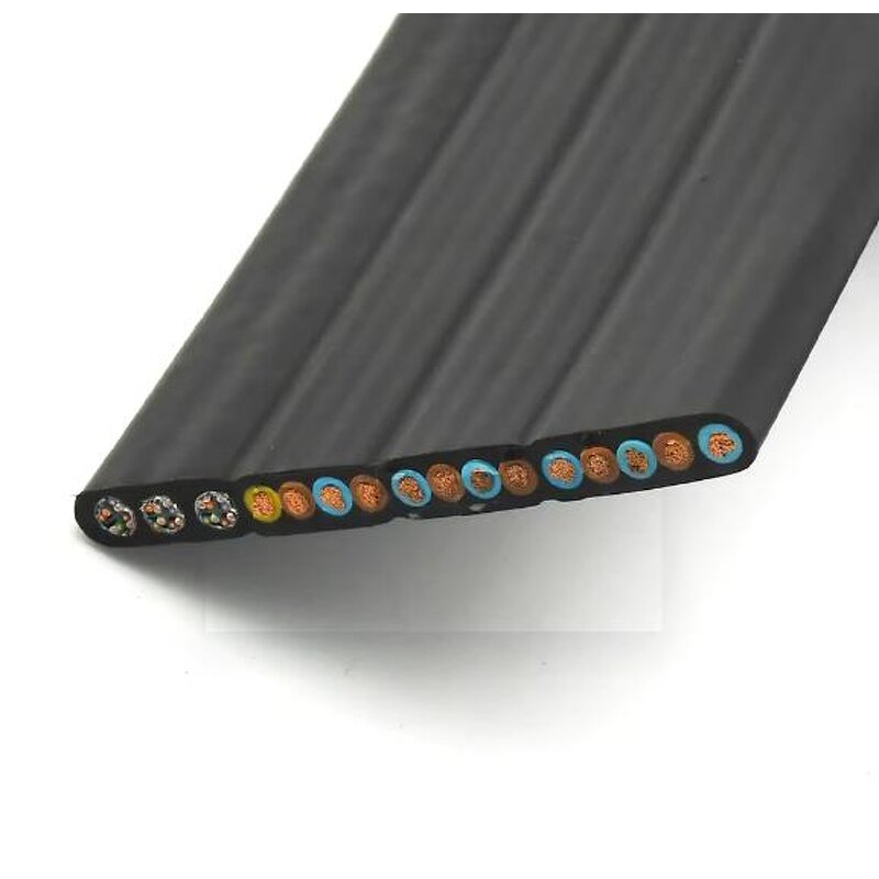 Elevator Traveling Cable Manufacturer - 450/750V 24x0.75mm2 12x0.75mm2 CU/PVC/PVC Flat Flexible Lifting
