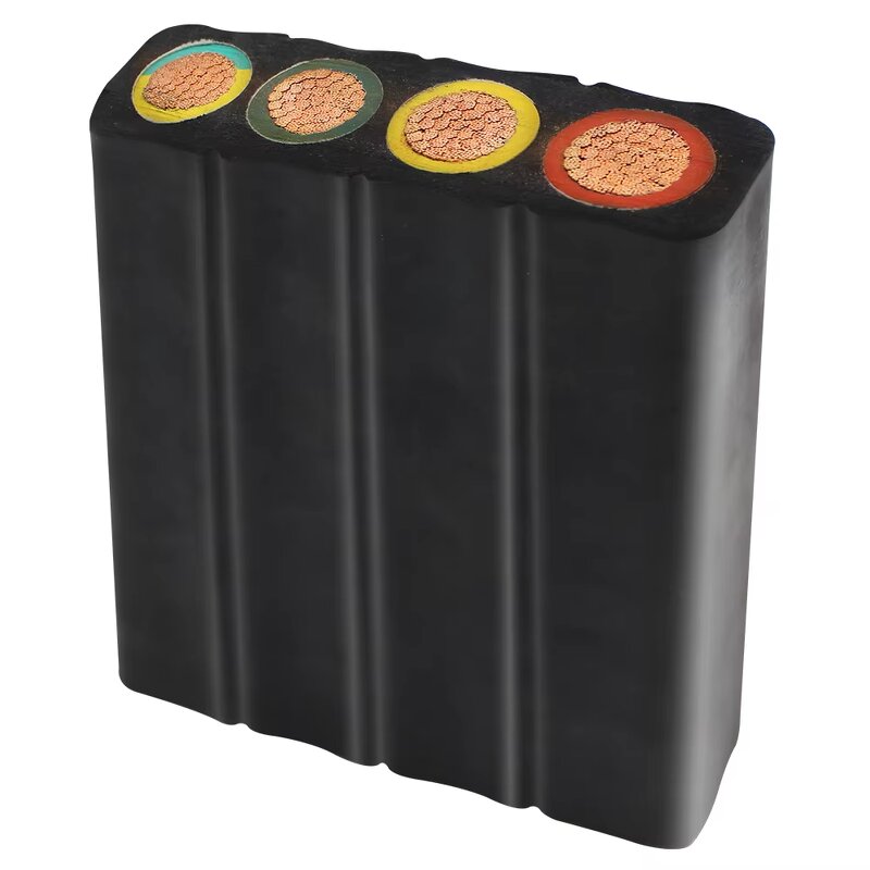 High Voltage Rubber Sheathed Cable Manufacturer - GKFB 6-10KV 3*70 +3*25 Flat for Port Mining Coal Bucket Wheel Drum Crane Reeling