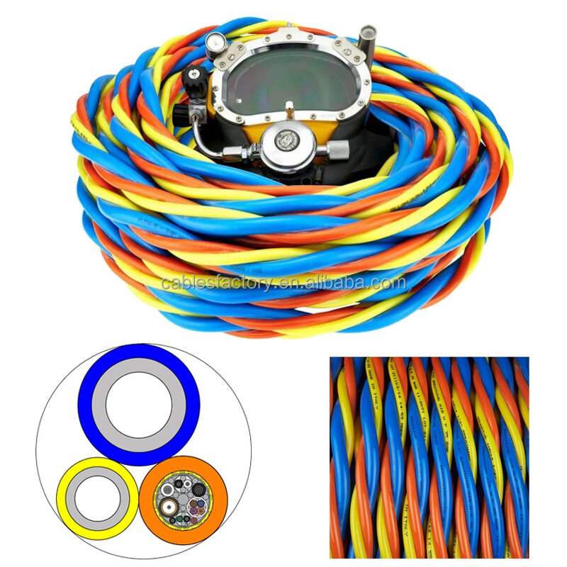 ROV Tether Umbilical Cable Manufacturer - Subsea Power Signal Wires Floating Cable Diving Umbilical for Commercial Diving