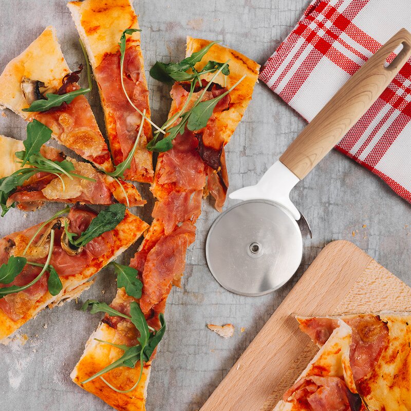 Pizza Cutter Manufacturer - Stainless Steel Wheel Handle for Pizza Dough Tool with Non Slip Plastic Handle Stocked Round Roller Slicer