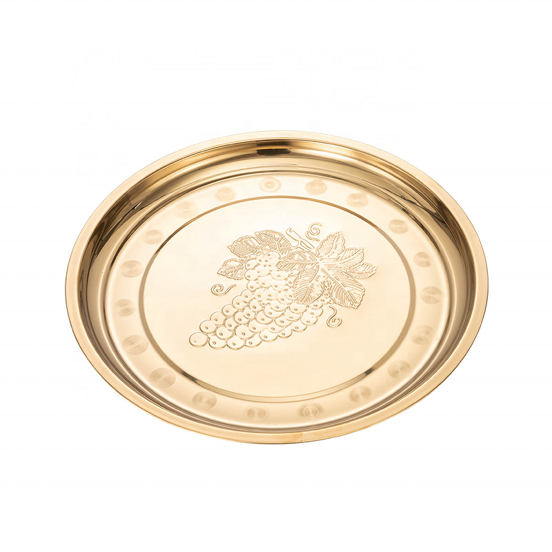 Serving Tray Manufacturer - Multi-size Stainless Steel Round Big Platter Restaurant Catering Dinner Plate Set