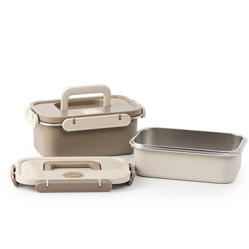 Food Storage Containers Manufacturer - Large 304 Stainless Steel with Handle Plastic Leak Proof Lids Stackable Kitchen Box Set