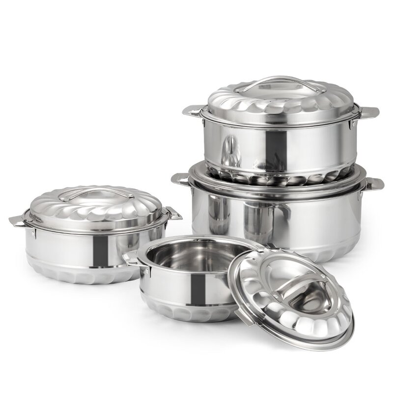 Casserole Set Manufacturer - Ollas De Acero Kitchenware 4 Pcs Stainless Steel Insulated Casserole Pot Food Warmer Containers Set