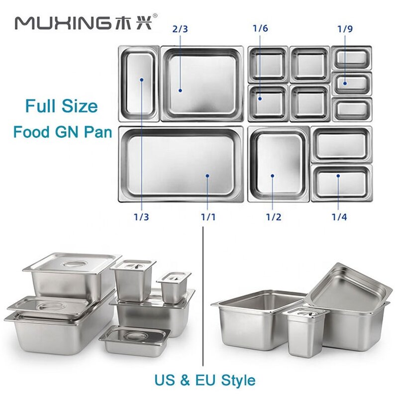 GN Pan Manufacturer - Wholesale NSF Stainless Steel Heavy Duty Hotel & Restaurant Gastronom Food Container Buffet with Cover Lid