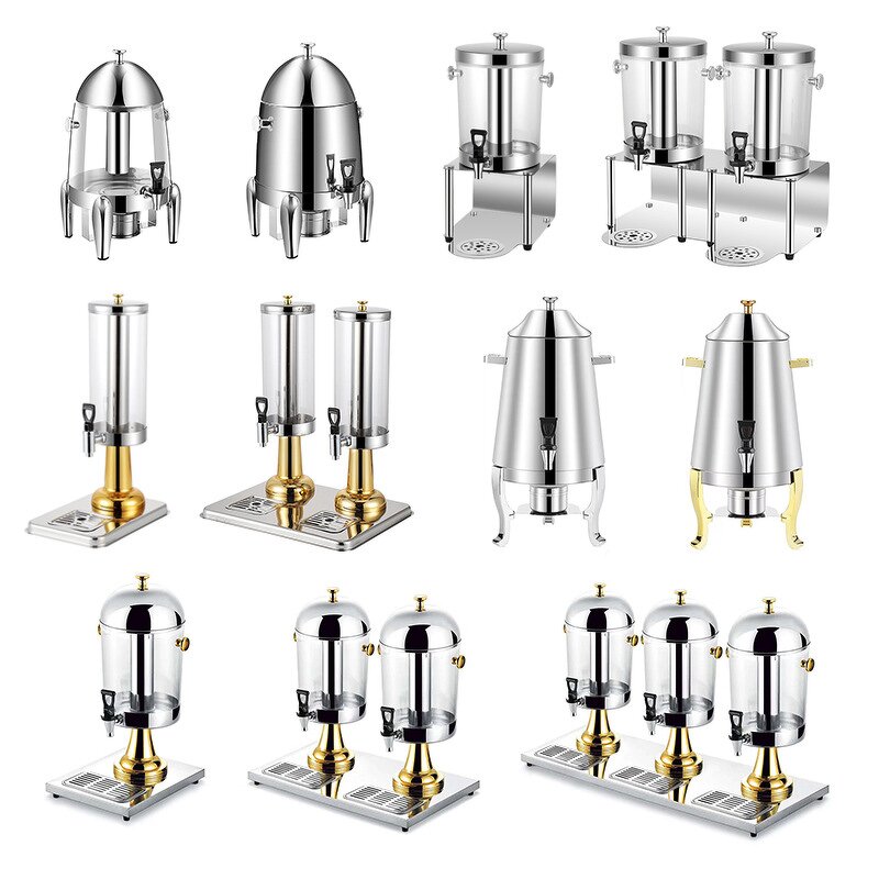 Beverage Dispenser Manufacturer - Stainless Steel Catering Cold 3 Tanks Juice Drinking with High Quality Glass