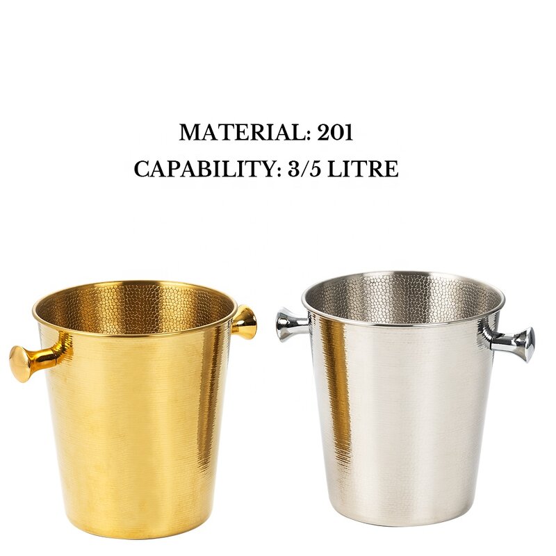 Ice Bucket Manufacturer - Gold Silver Fancy Stainless Steel Luxury Wine Beer champagne Beverage Tub for Parties Hotel
