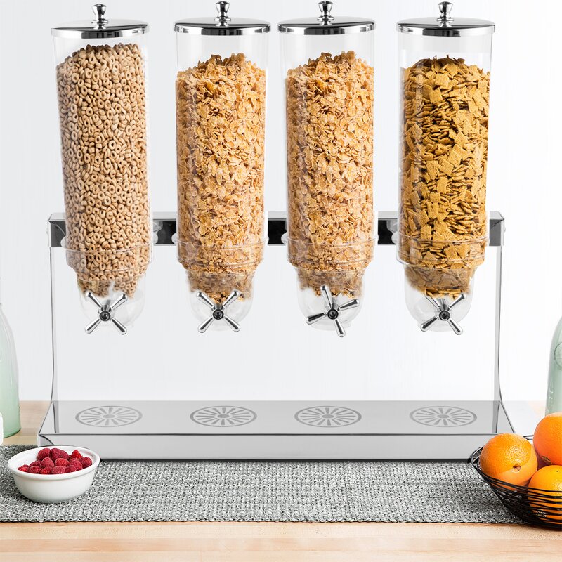 Cereal Dispenser Manufacturer - Christmas Hotel Double/Triple Round Rotating Bulk Muesli Oats Dry Food Storage