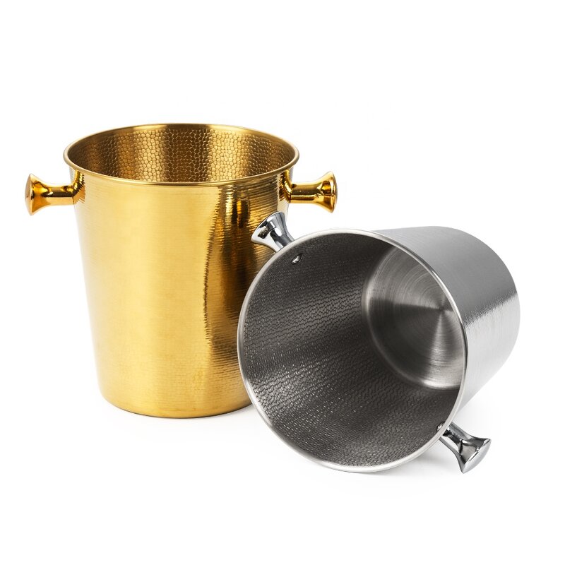 Ice Bucket Manufacturer - Gold Silver Fancy Stainless Steel Luxury Wine Beer champagne Beverage Tub for Parties Hotel
