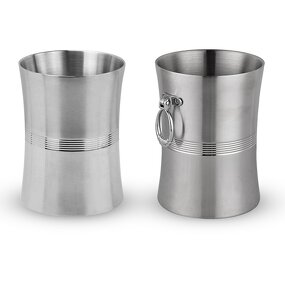 Wine Ice Bucket Manufacturer - Silver Stainless Steel Custom Champagne with Vintage Hotel Restaurant Serving Equipment 1 and 3 Liters