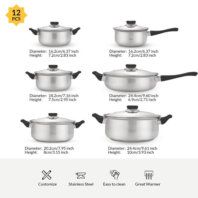 Cookware Set Manufacturer - Cooking Utensils Pots and Pans Induction Stainless Steel Non-Stick
