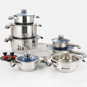 Cookware Set Manufacturer - OEM Kitchen 1810 Stainless Steel Induction 5 Ply Heavy Base Big Non-Stick