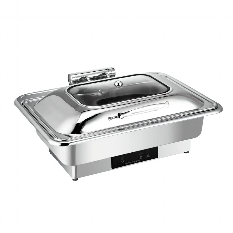 Electric Chafing Dish Manufacturer - 9L Luxury Hydraulic Silver Gold Food Warmer Smart Touch