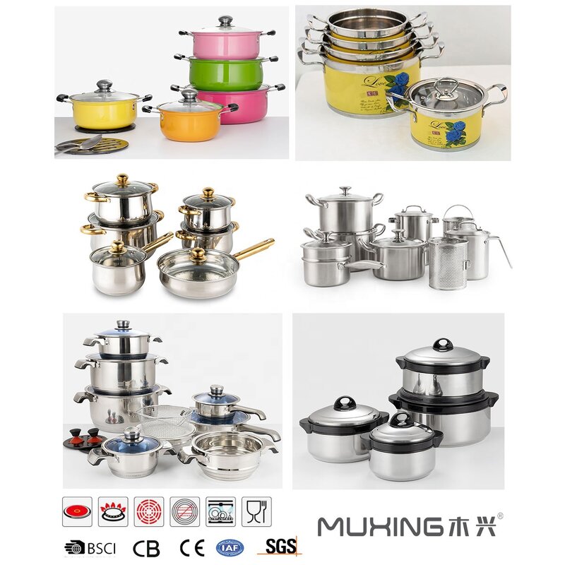 Cookware Set Manufacturer - OEM Kitchen 1810 Stainless Steel Induction 5 Ply Heavy Base Big Non-Stick