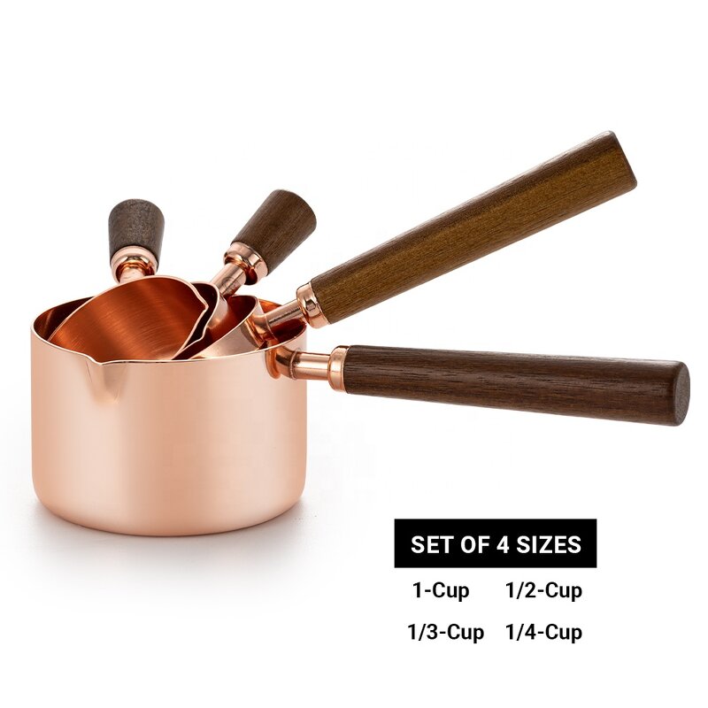 Measuring Cups Set Manufacturer - Bar Tools TikTok Novelty Rose Gold Magnetic Stacking Stainless Steel Coffee/Tea Digital Leveling