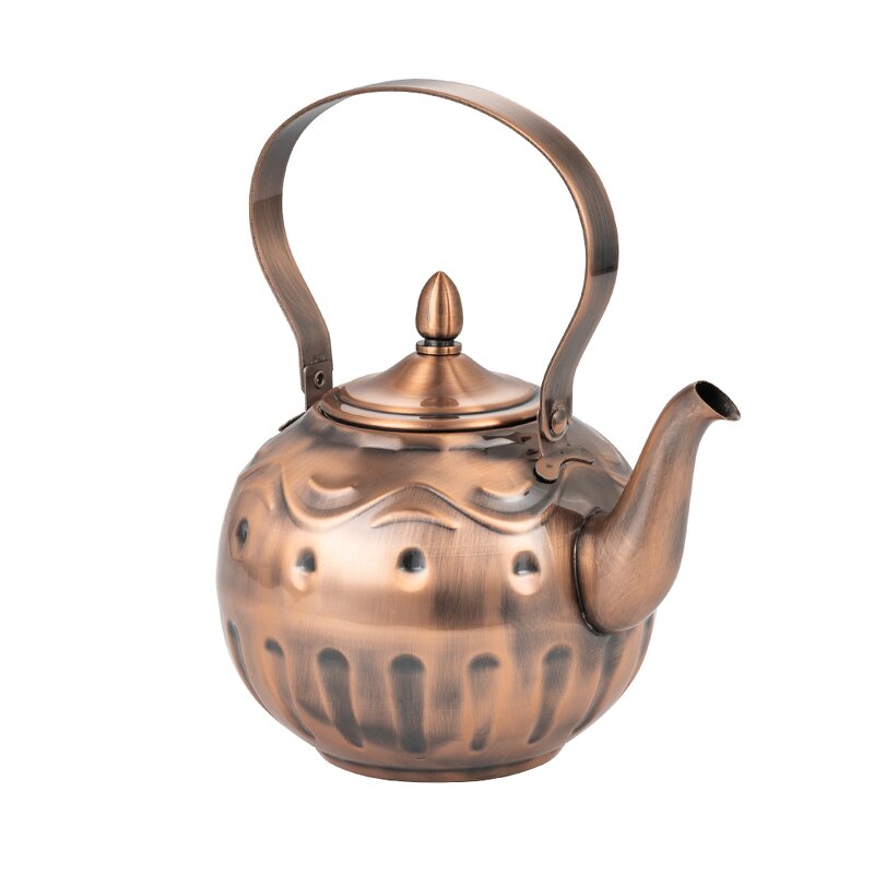 Hot Water Kettle Manufacturer - 2022 New Home Kitchen Personalized 1/1.5/2 Litre Bronze Stainless Retro Arabic Teapot