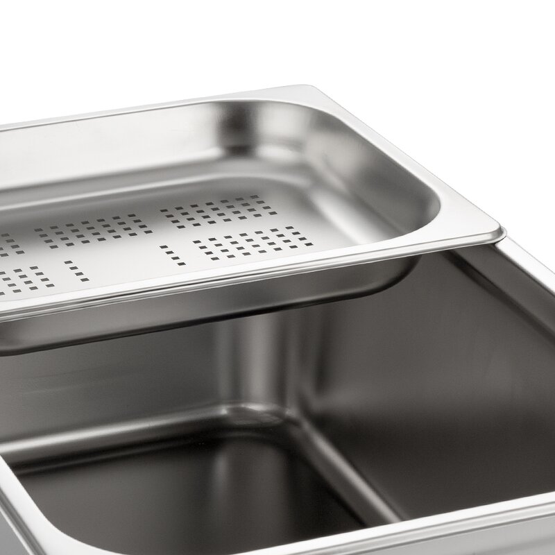 Food Pan Sets Manufacturer - Restaurant Hotel with Lid for Food Storage Steam Warmer Stainless Steel Prep Long 1/1 Perforated GN Pan