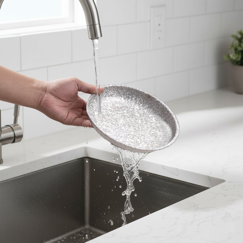 Plate Manufacturer - Nature Color Pure Titanium Home Kitchen Food Serving Outdoor Lightweight Durable Dinnerware Salad Dish Essential Set