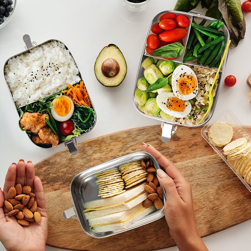 Bento Manufacturer - Beautiful 304 Stainless Steel Insulated Thermal Stackable Airtight Keep Food Hot Container Tiffin Box for Adults Office