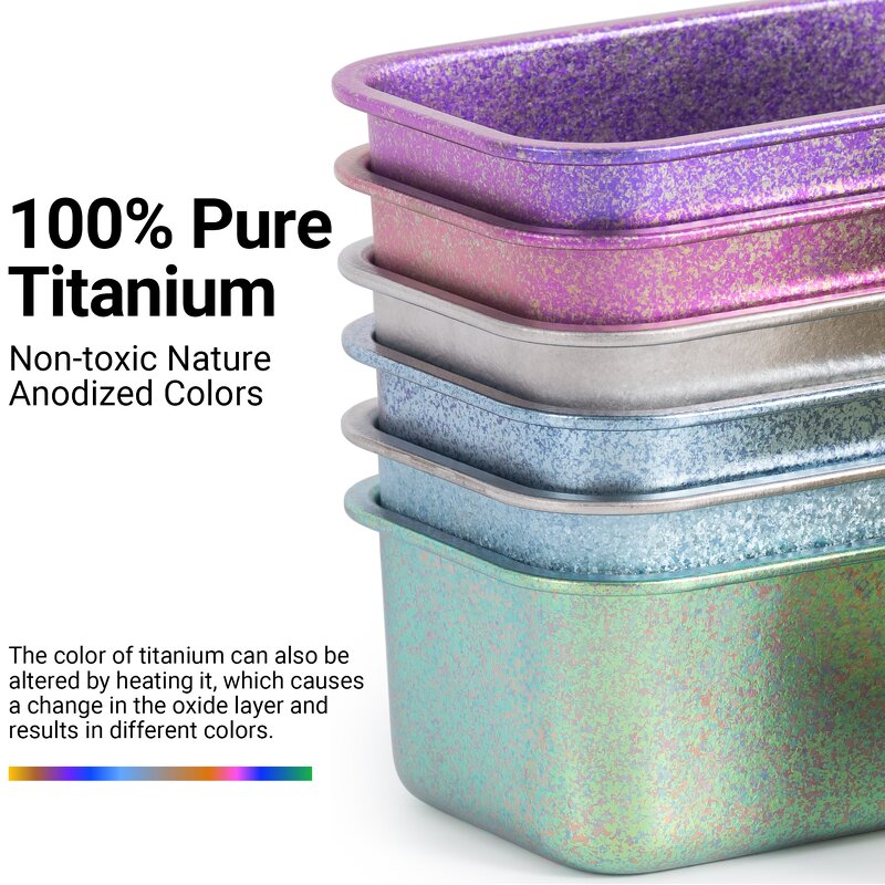 Food Prep Container Manufacturer - Pure Titanium Anti-Bacteria Home Airtight with Glass Lids Lightweight Durable Storage Health Baby Set