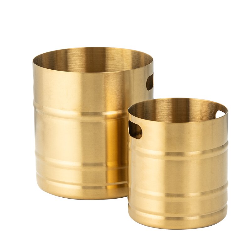 Ice Bucket Manufacturer - Red and Silver Gold Luxury Champagne with Handle Ice Cube Stainless Steel Metal Beverage Tub