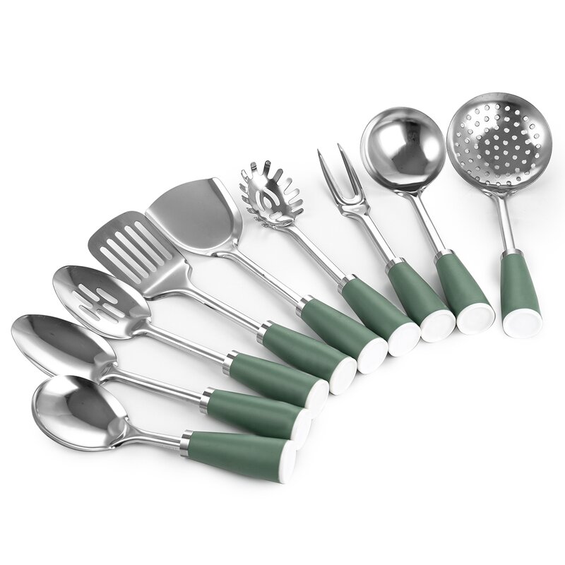 Kitchen Utensils Set Manufacturer - Wholesale Stainless Steel Slotted Spoon Stirring Spatula Spoon Ladle Soup Home Cooking Pasta Accessories
