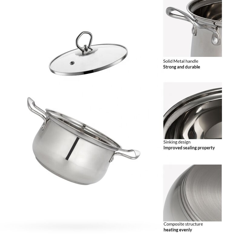Cookware Set Manufacturer - Muxing 30 Year Stainless Steel Customizable Brands Kitchenware Stock Cooking Pot Set