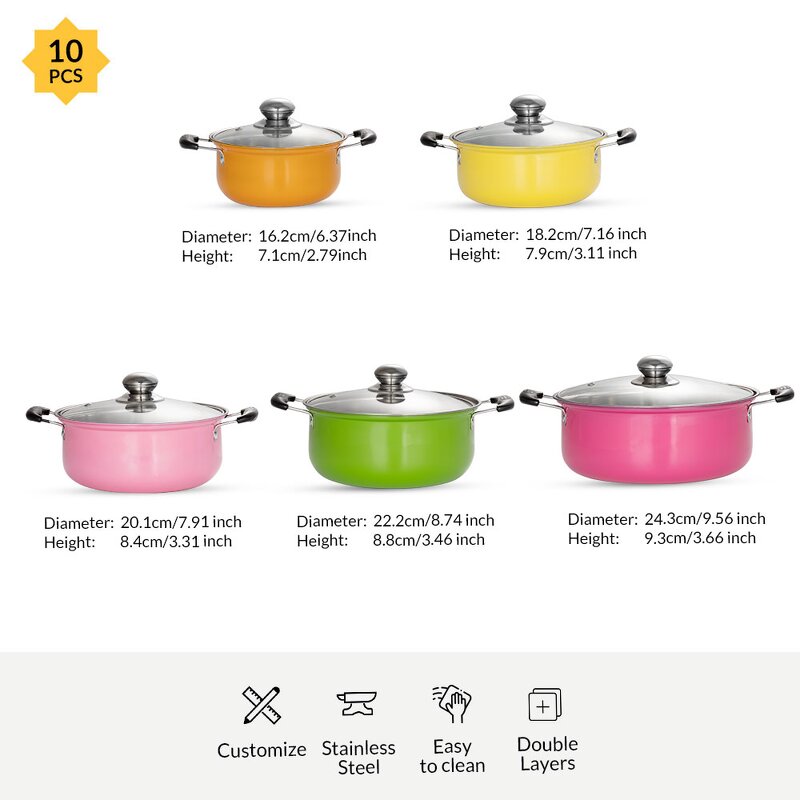 Cookware Set Manufacturer - Dishwasher Safe Eco Friendly Induction Baby Saucepan Noodle Soup Pot Pot and Pans