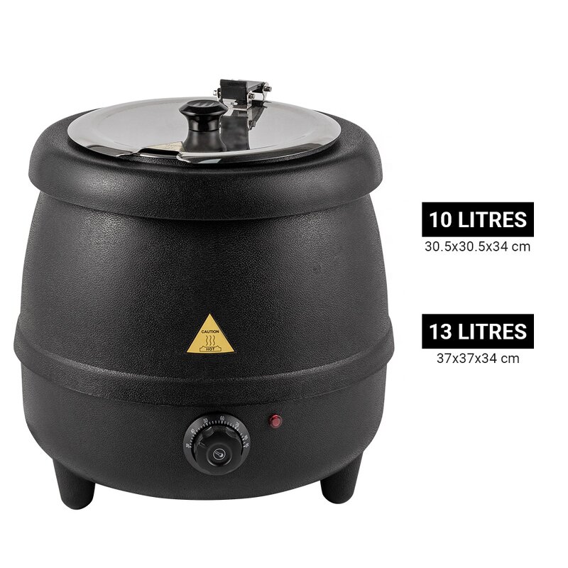 Soup Kettle Manufacturer - Hotel Buffet Rose Gold Black Industrial Heating Electric Commercial Warmer Stove with Foot