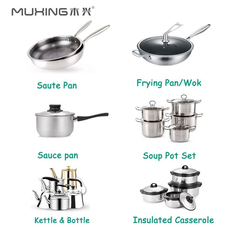 Cookware Set Manufacturer - Hotel Professional Kitchenware Pots and Pans Stainless Steel Hotel Restaurant