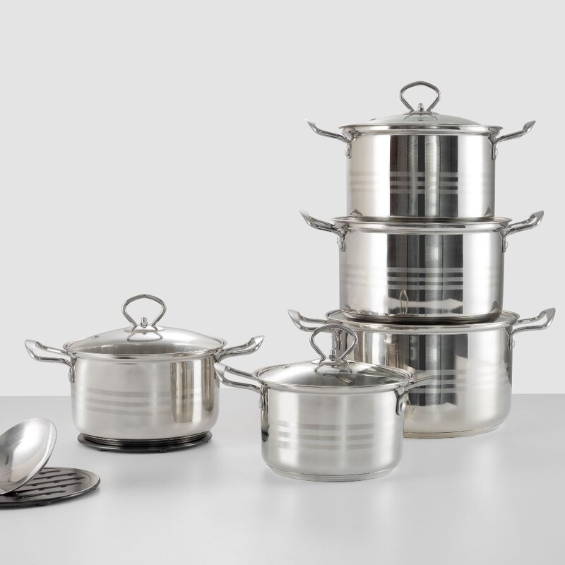 Cookware Sets Manufacturer - Factory OEM 10 Pieces Non Stick Kitchenware Stainless Steel