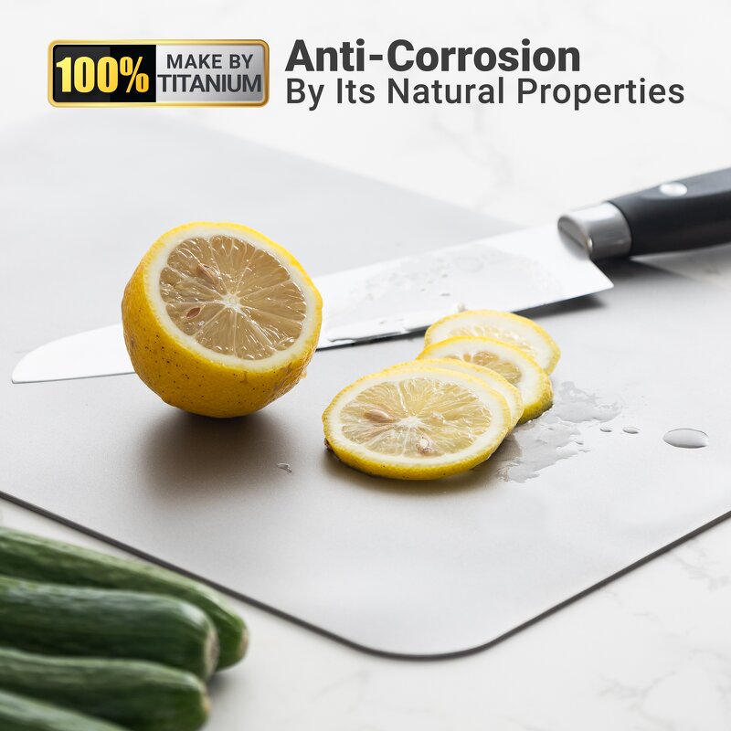 Cutting Board Manufacturer - 3 Pieces 100% Pure Titanium Double Sided Antibacterial Mini Chopping Blocks Set for Kitchen Gadgets