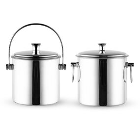 Ice Bucket Manufacturer - Silver Stainless Steel Ice Cubes with Lid Thongs and Separable Filter for Whiskey Wine champagne Double Wall
