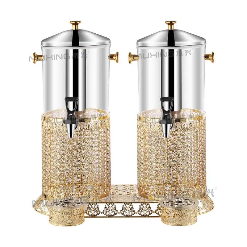 Juice Dispenser Manufacturer - Arabic Luxury Golden PC Barrel Beverage Drinks for Hotel Wedding Commercial
