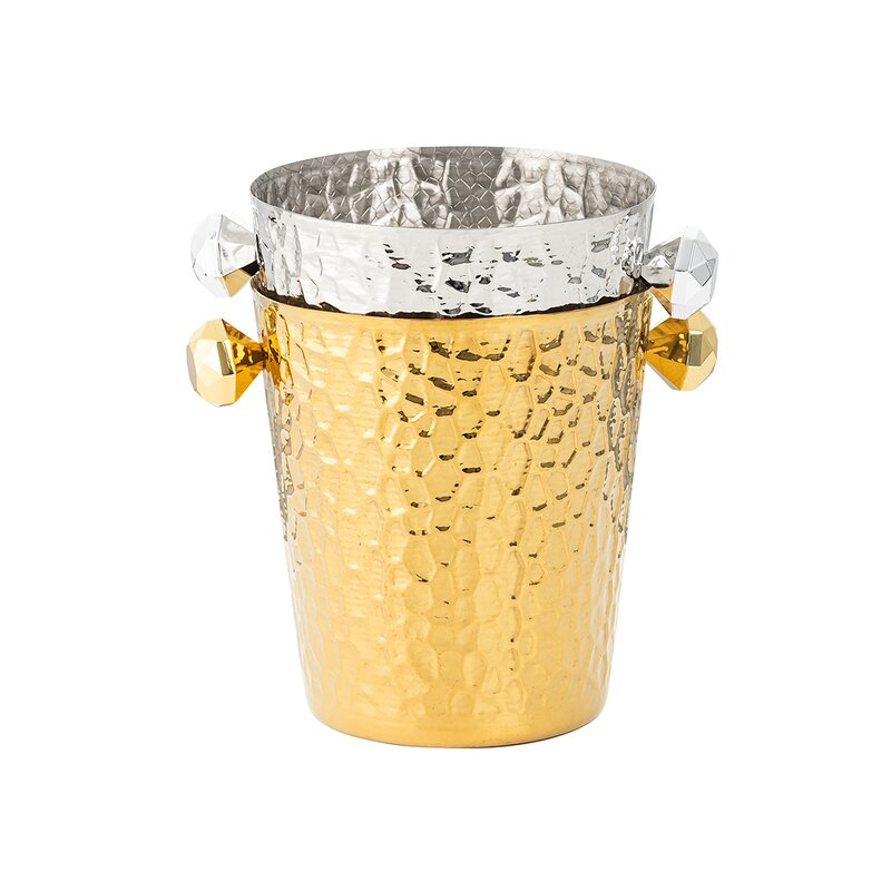 Ice Bucket Manufacturer - Luxury Gold Silver Champagne Glamorous Design Stainless Steel Metal Beverage Tubs