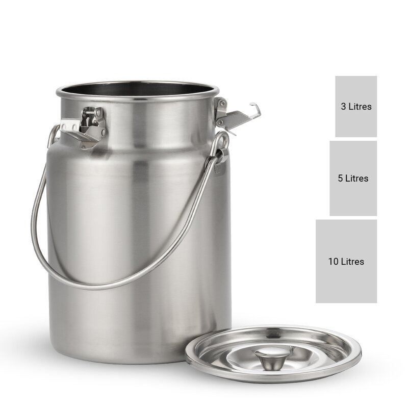 Milk Bucket Manufacturer - Outdoor Portable 3L/5L/10L/125L Seal Stainless Steel for Hotel Restaurant Kitchen Transportation