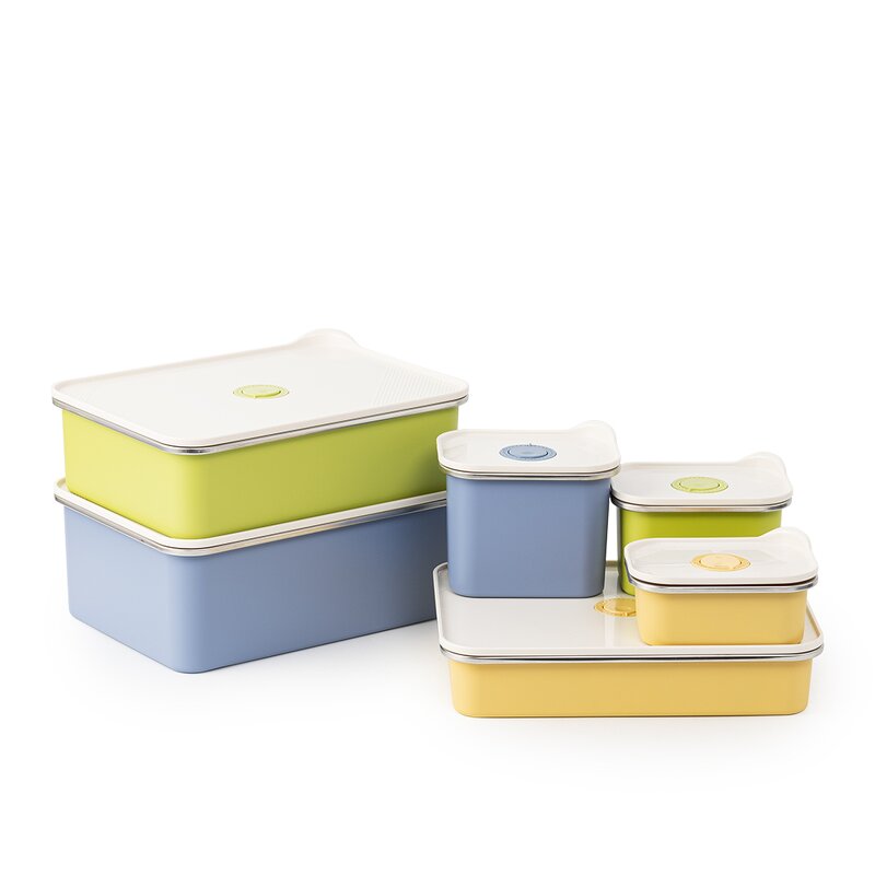 Food Storage Sets Manufacturer - Extra Large Colored to Go Airtight Rectangular Stainless Steel with Seal Plastic Lid Date Tracker