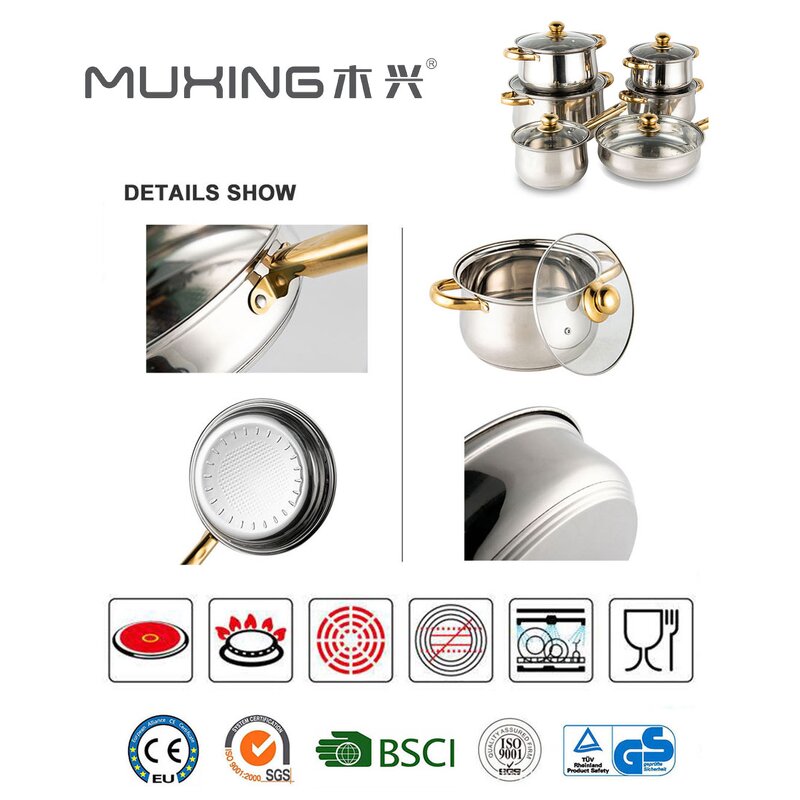 Cookware Set Manufacturer - TV Shopping Cooking Saucepan Set 12pcs Stainless Steel Nonstick Cookingware Set