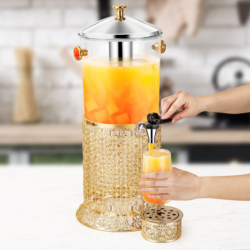Juice Dispenser Manufacturer - Golden Luxury Cold Drink Beverage Stainless Steel Coffee for Catering Buffet