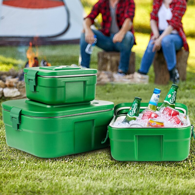 Cooler Set Manufacturer - Stackable Double Insulated Ice Beer Storage Box 3pcs Set Multiple Sizes Outdoor Fresh Meat Keeper