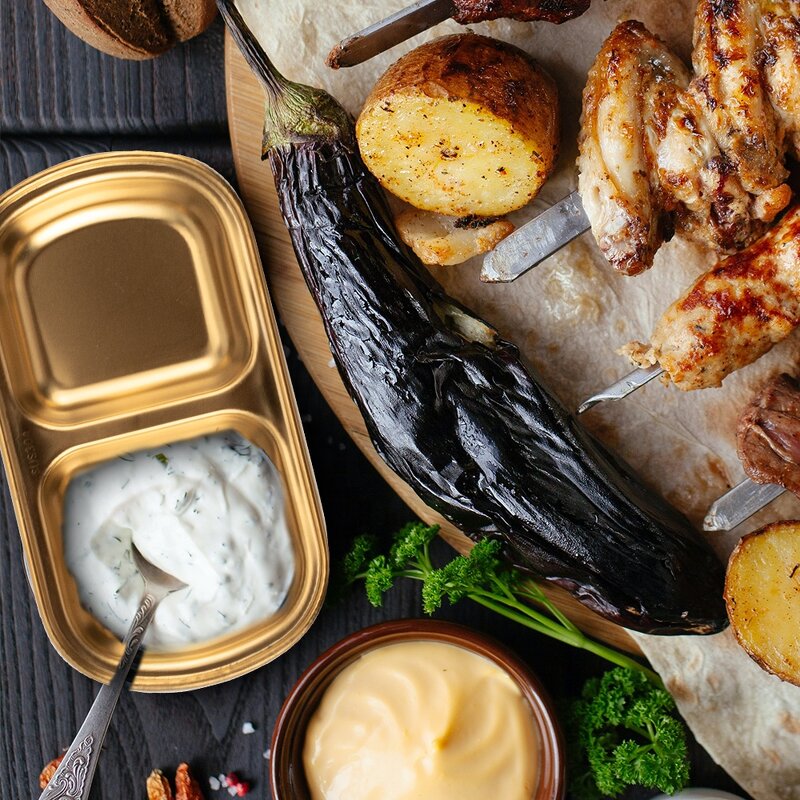 Seasoning Dishes Manufacturer - Japanese Rectangular Stainless Steel Snack Soy Sauce Square Dipping Bowl Plate for Restaurant