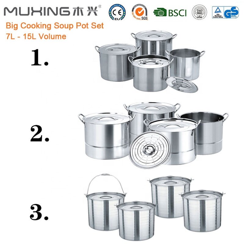 Soup Stock Pots Manufacturer - Tall Large High for Commercial Kitchen Cooking with Stainless Steel Lid for Industrial Hotels