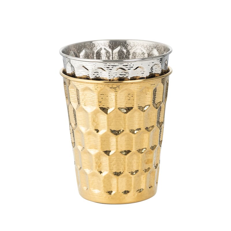 Ice Bucket Set Manufacturer - Gold Silver Octagon Design Ice Cube Artificial Stainless Steel Metal Beverages Tubs