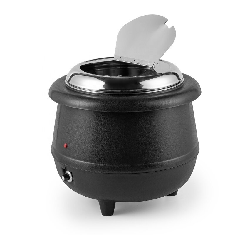 Soup Kettle Manufacturer - Hotel Buffet Rose Gold Black Industrial Heating Electric Commercial Warmer Stove with Foot